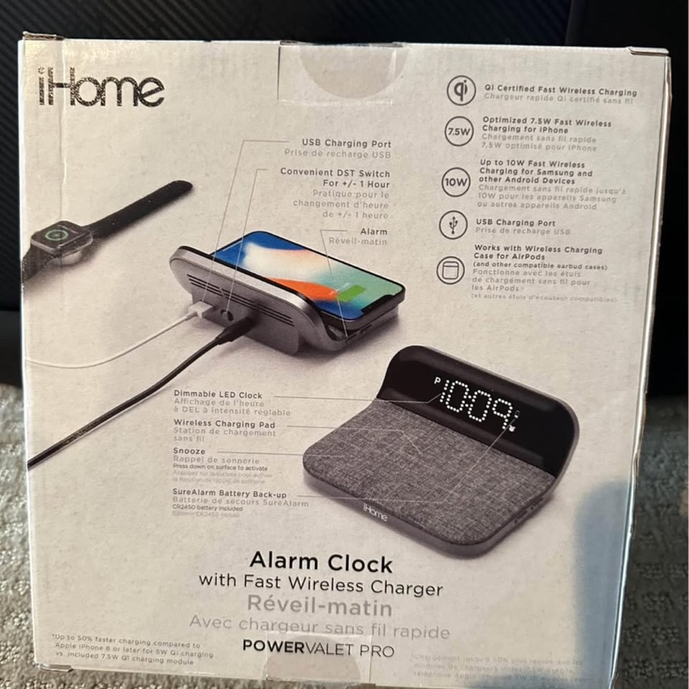iHome Alarm Clock and Wireless Charger